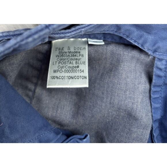 Rag & Bone Pleated Chino Pants Size 26 Postal Blue - Picture 7 of 9